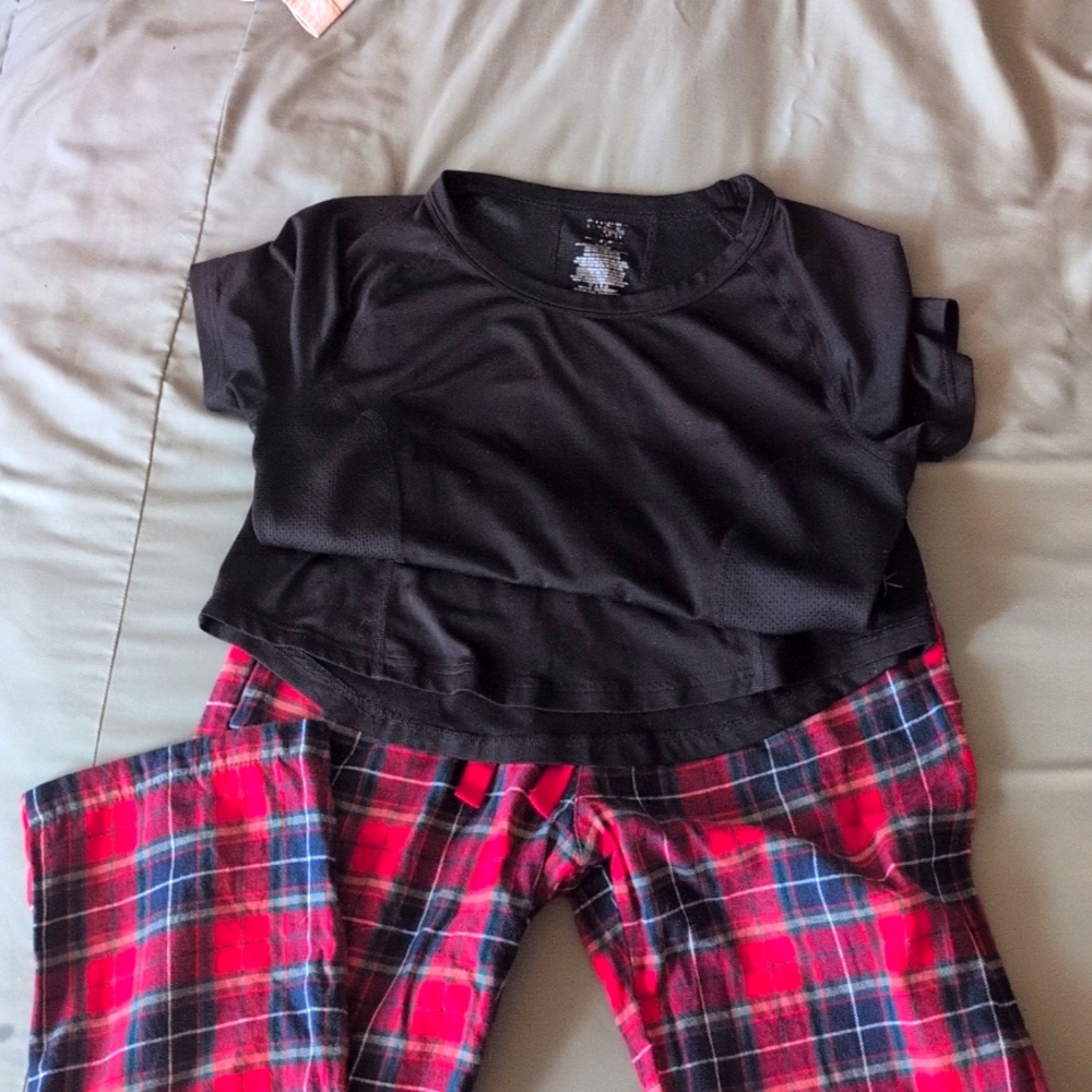 PJ pants with active shirt